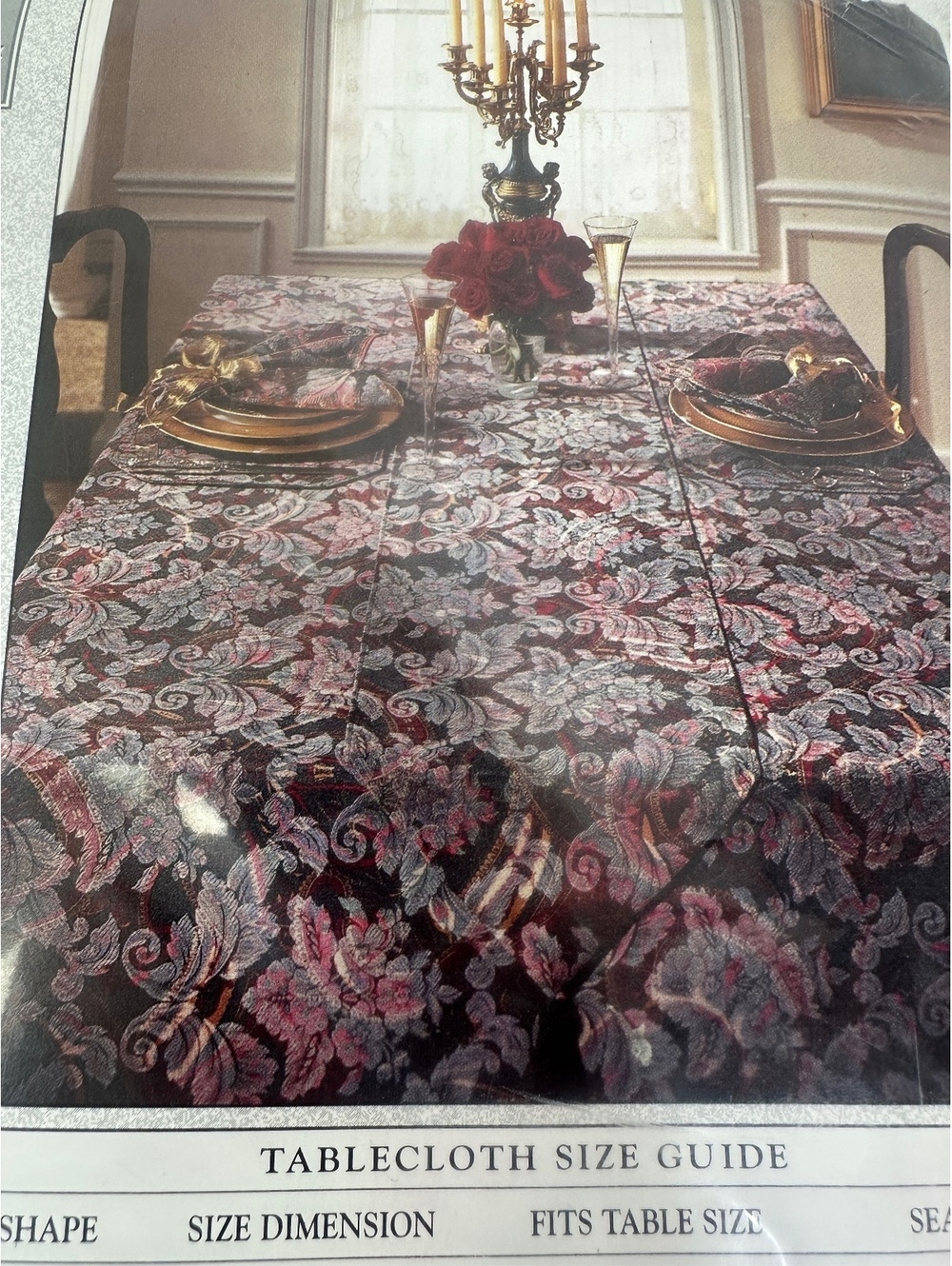 VTG New Tablecloth 60X120 Oblong Tapestry Christmas Nutcracker Red Green
